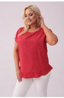 M13008 BLUZKA ROXI GROSZKI NA CZERWIENI