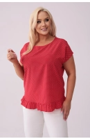 M13008 BLUZKA ROXI GROSZKI NA CZERWIENI