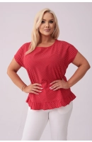 M13008 BLUZKA ROXI GROSZKI NA CZERWIENI