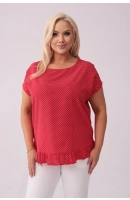 M13008 BLUZKA ROXI GROSZKI NA CZERWIENI
