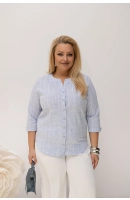 M22400 BLUZKA ELENA KRATKA EKO BŁĘKITNA