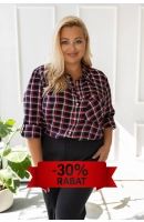 M24802 KOSZULA VIOLET KRATKA CZARNO-CZERWONA