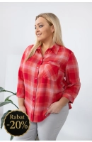 M24811 KOSZULA VIOLET KRATKA KORALOWA 3D