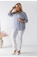 SANDRA M24817 KOSZULA VIOLET PASKI NIEBIESKIE SANDRA M24817 KOSZULA VIOLET PASKI NIEBIESKIE