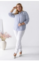 SANDRA M24817 KOSZULA VIOLET PASKI NIEBIESKIE SANDRA M24817 KOSZULA VIOLET PASKI NIEBIESKIE