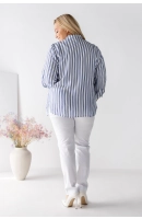 SANDRA M24817 KOSZULA VIOLET PASKI NIEBIESKIE SANDRA M24817 KOSZULA VIOLET PASKI NIEBIESKIE