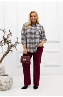 M24818 KOSZULA VIOLET KRATKA SZARA-BORDO