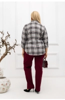 M24818 KOSZULA VIOLET KRATKA SZARA-BORDO