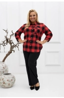 M24819 KOSZULA VIOLET KRATKA CZERWONO- CZARNA