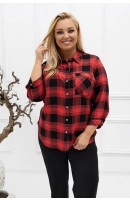 M24819 KOSZULA VIOLET KRATKA CZERWONO- CZARNA