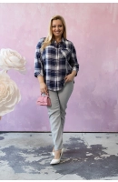 M24820 KOSZULA VIOLET KRATKA GRANATOWO-RÓŻOWA M24820 KOSZULA VIOLET KRATKA GRANATOWO-RÓŻOWA