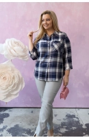 M24820 KOSZULA VIOLET KRATKA GRANATOWO-RÓŻOWA M24820 KOSZULA VIOLET KRATKA GRANATOWO-RÓŻOWA