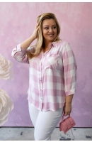 M24821 KOSZULA VIOLET KRATKA BIAŁO - RÓŻOWA M24821 KOSZULA VIOLET KRATKA BIAŁO - RÓŻOWA