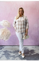 M24822 KOSZULA VIOLET KRATKA BIAŁO - BEŻOWA M24822 KOSZULA VIOLET KRATKA BIAŁO - BEŻOWA