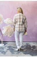 M24822 KOSZULA VIOLET KRATKA BIAŁO - BEŻOWA M24822 KOSZULA VIOLET KRATKA BIAŁO - BEŻOWA