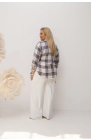 M24825 KOSZULA VIOLET KRATKA RÓŻOWO- GRANATOWA