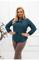 M26226 BLUZKA AMELIA WZÓR GROCHY NA ZIELENI
