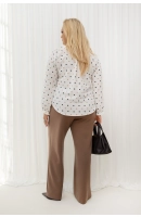 M27400 BLUZKA DONNA KREMOWA W GROSZKI M27400 BLUZKA DONNA KREMOWA W GROSZKI