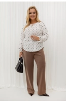 M27400 BLUZKA DONNA KREMOWA W GROSZKI M27400 BLUZKA DONNA KREMOWA W GROSZKI