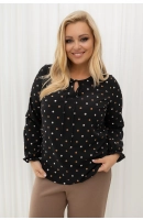 M27402 BLUZKA DONNA CZARNA W GROSZKI