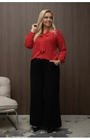 M46406 BLUZKA AMELIA CZERWONA W GROSZKI