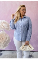 M55000 KOSZULA VIKTORIA PASKI DROBNE NIEBIESKIE