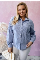 M55000 KOSZULA VIKTORIA PASKI DROBNE NIEBIESKIE