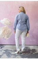 M55000 KOSZULA VIKTORIA PASKI DROBNE NIEBIESKIE