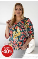 M56560 BLUZKA FANTASY WZÓR KWIATY LATO