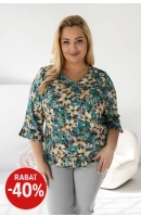 M56561 BLUZKA FANTASY WZÓR ŻONKILE TURKUS M56561 BLUZKA FANTASY WZÓR ŻONKILE TURKUS