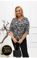 M57100 BLUZKA AMBER WZÓR ŻYRAFA BIAŁO CZARNA M57100 BLUZKA AMBER WZÓR ŻYRAFA BIAŁO CZARNA