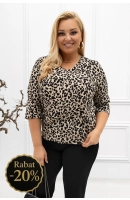M57102 BLUZKA AMBER WZÓR PANTERKA BEŻOWA