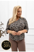 M57103 BLUZKA AMBER WZÓR PANTERKA BRĄZOWA M57103 BLUZKA AMBER WZÓR PANTERKA BRĄZOWA
