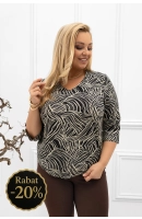 M57104 BLUZKA AMBER WZÓR ZEBRA BEŻOWO CZARNA M57104 BLUZKA AMBER WZÓR ZEBRA BEŻOWO CZARNA