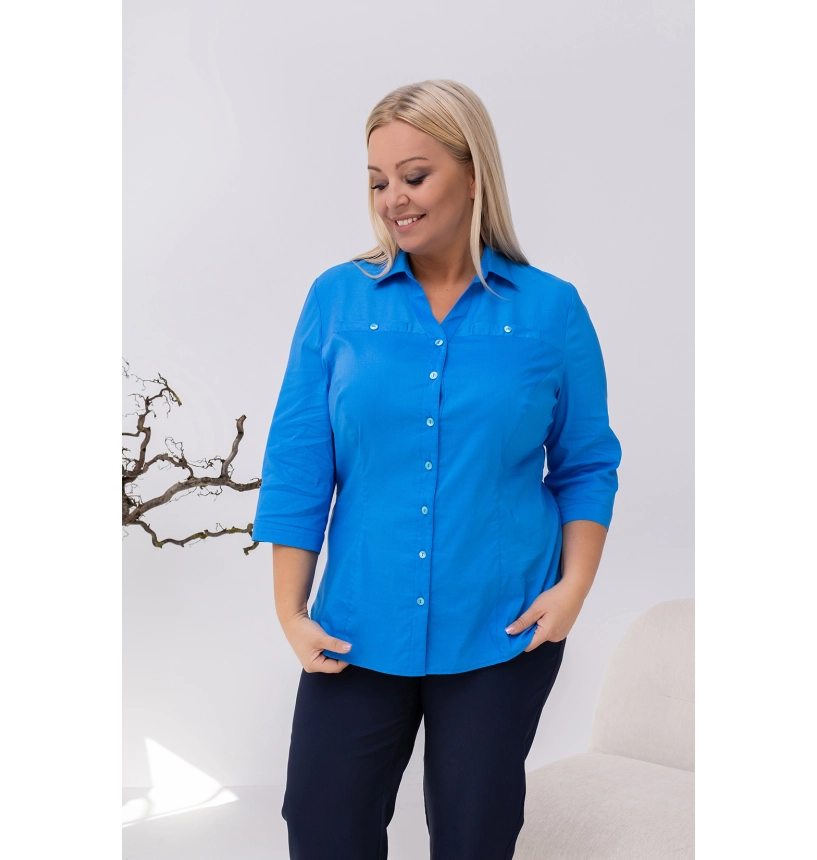M04510 BLUZKA LUCYNA TURKUSOWA
