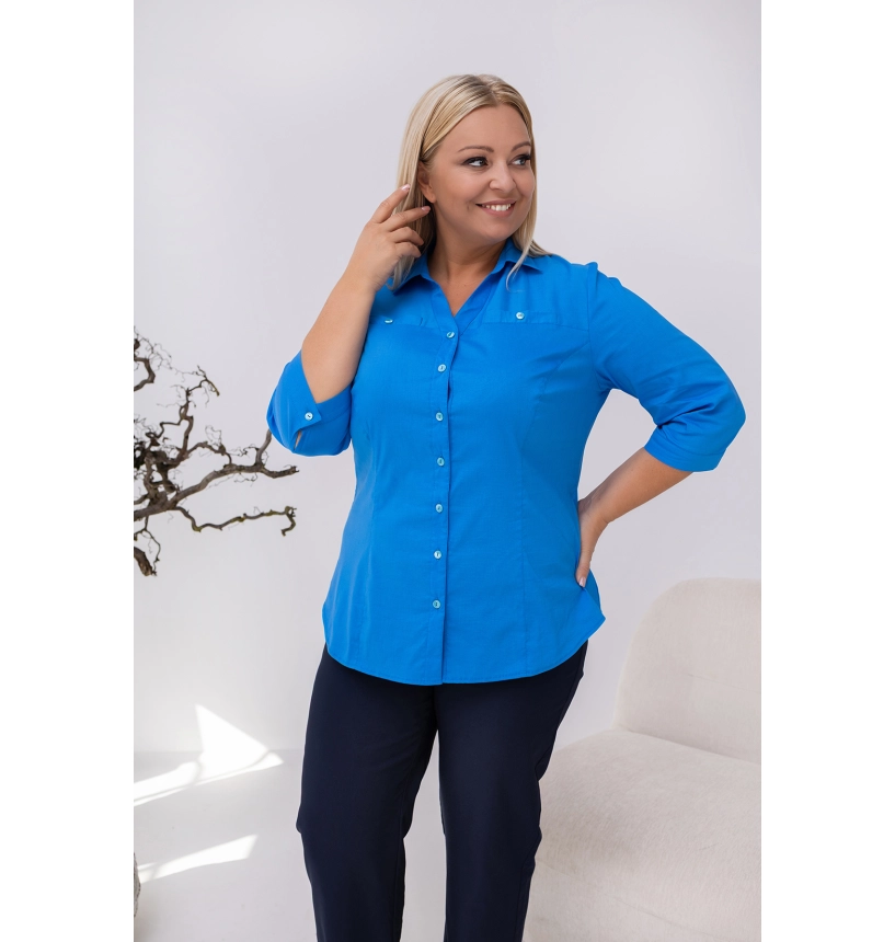 M04510 BLUZKA LUCYNA TURKUSOWA