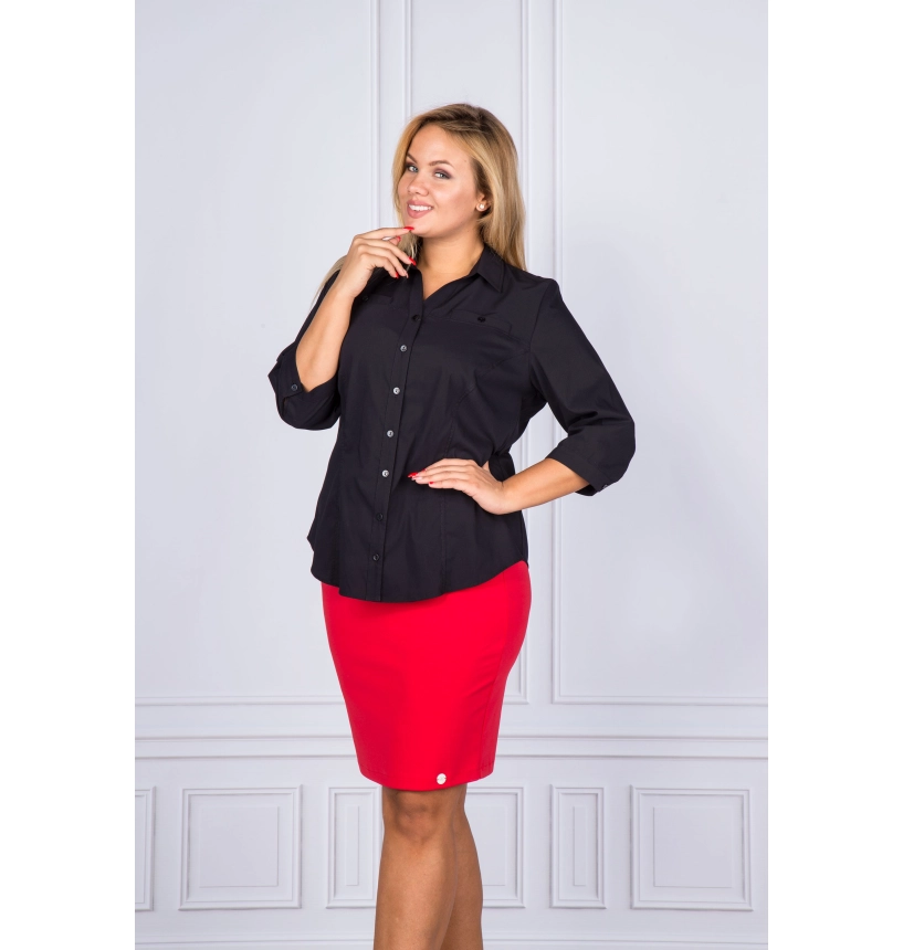 M04518 BLUZKA LUCYNA CZARNA KRATKA M04518 BLUZKA LUCYNA CZARNA KRATKA