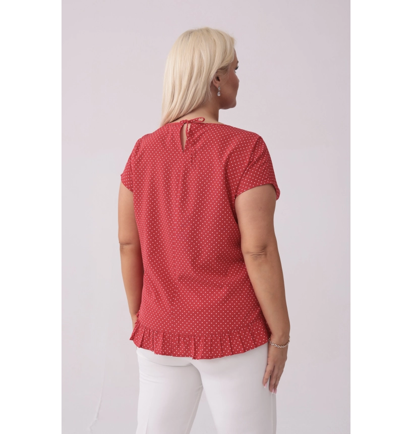 M13008 BLUZKA ROXI GROSZKI NA CZERWIENI