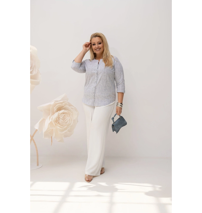 M22401 BLUZKA ELENA KRATKA EKO SZARA