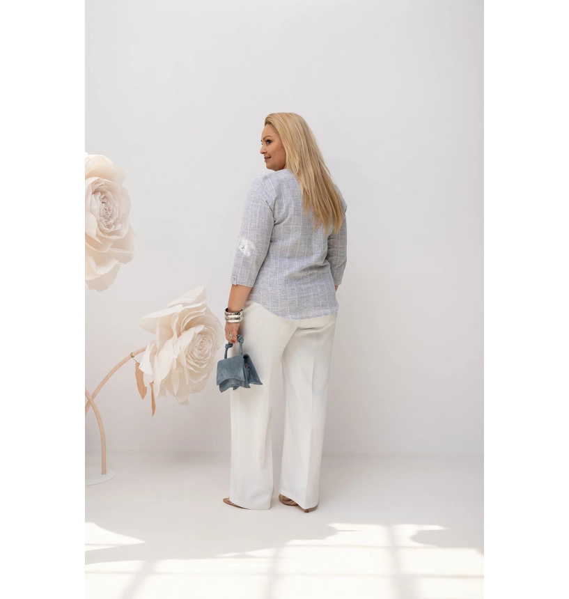 M22401 BLUZKA ELENA KRATKA EKO SZARA