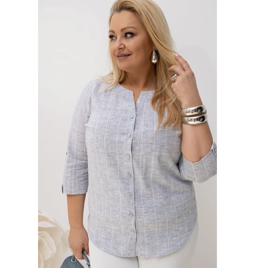 M22401 BLUZKA ELENA KRATKA EKO SZARA