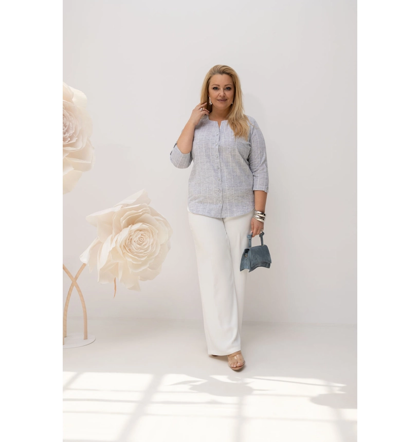 M22401 BLUZKA ELENA KRATKA EKO SZARA