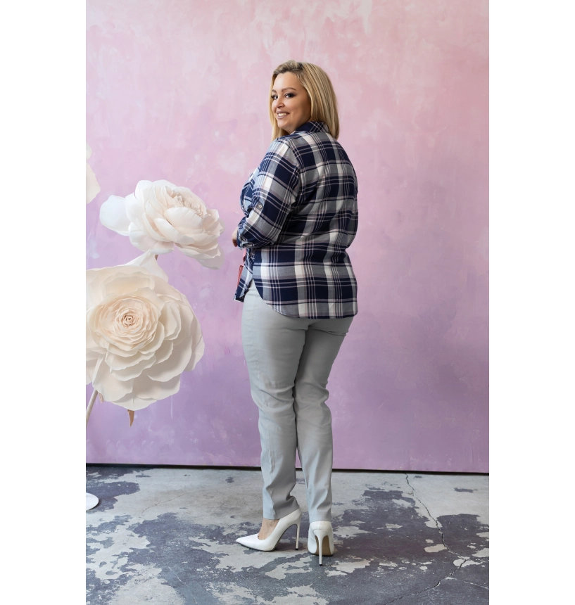 M24820 KOSZULA VIOLET KRATKA GRANATOWO-RÓŻOWA M24820 KOSZULA VIOLET KRATKA GRANATOWO-RÓŻOWA