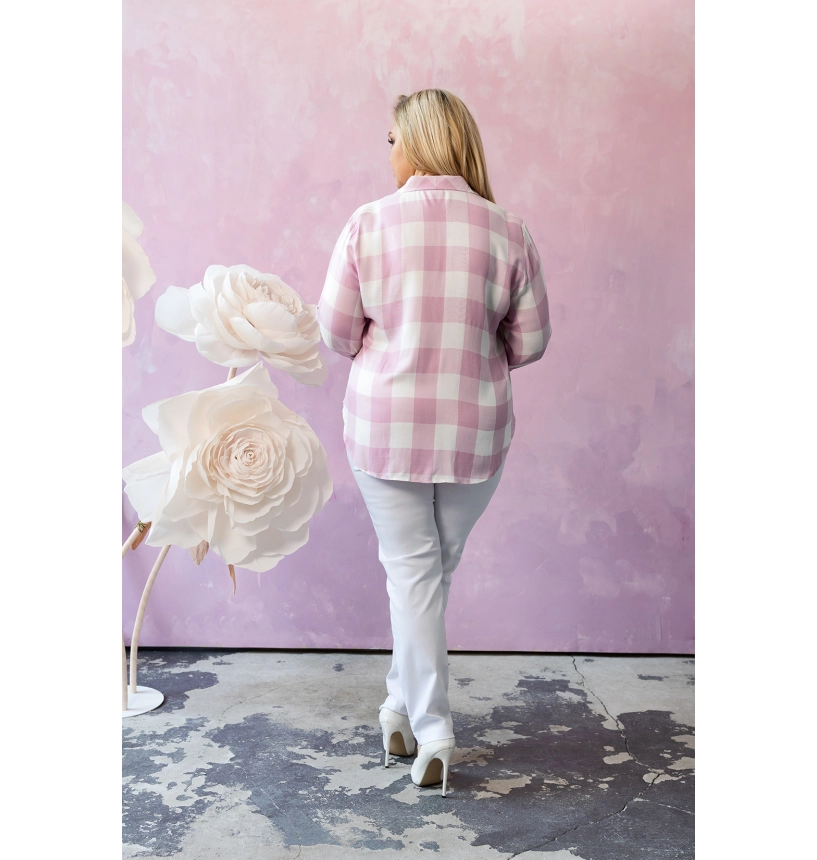 M24821 KOSZULA VIOLET KRATKA BIAŁO - RÓŻOWA M24821 KOSZULA VIOLET KRATKA BIAŁO - RÓŻOWA