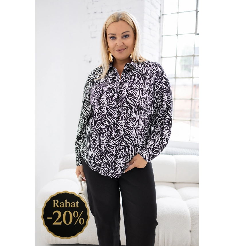 M24904 KOSZULA VIOLET WZÓR ZEBRA DROBNA M24904 KOSZULA VIOLET WZÓR ZEBRA DROBNA