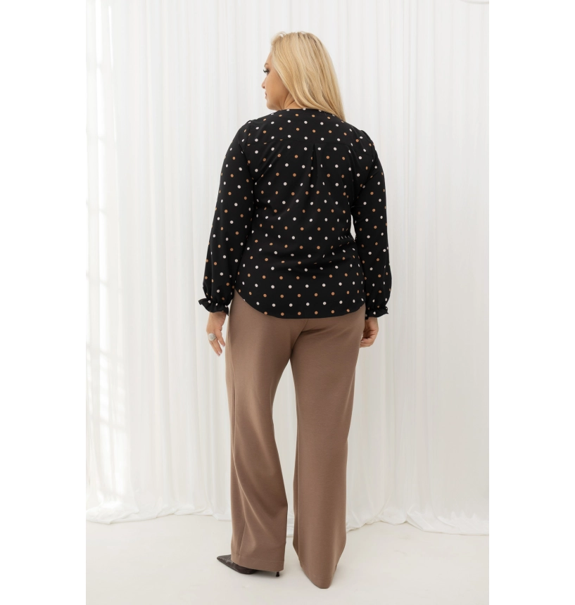 M27402 BLUZKA DONNA CZARNA W GROSZKI