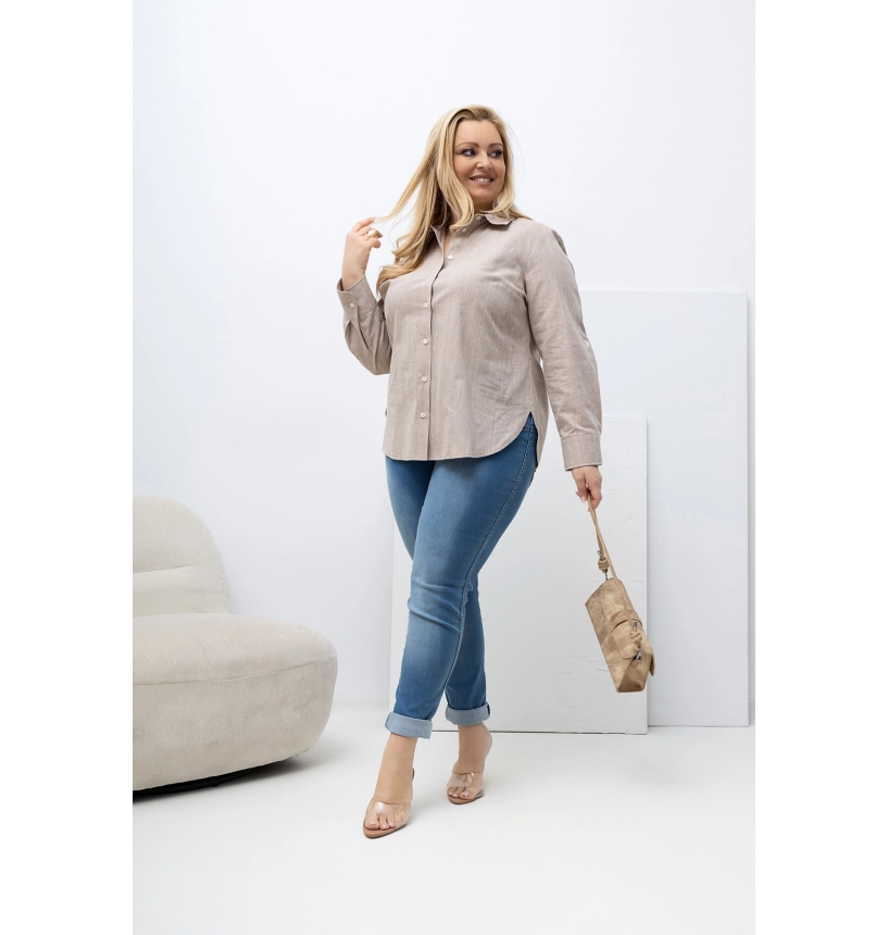 M55203 KOSZULA VANESSA OXFORD BEŻOWA M55203 KOSZULA VANESSA OXFORD BEŻOWA