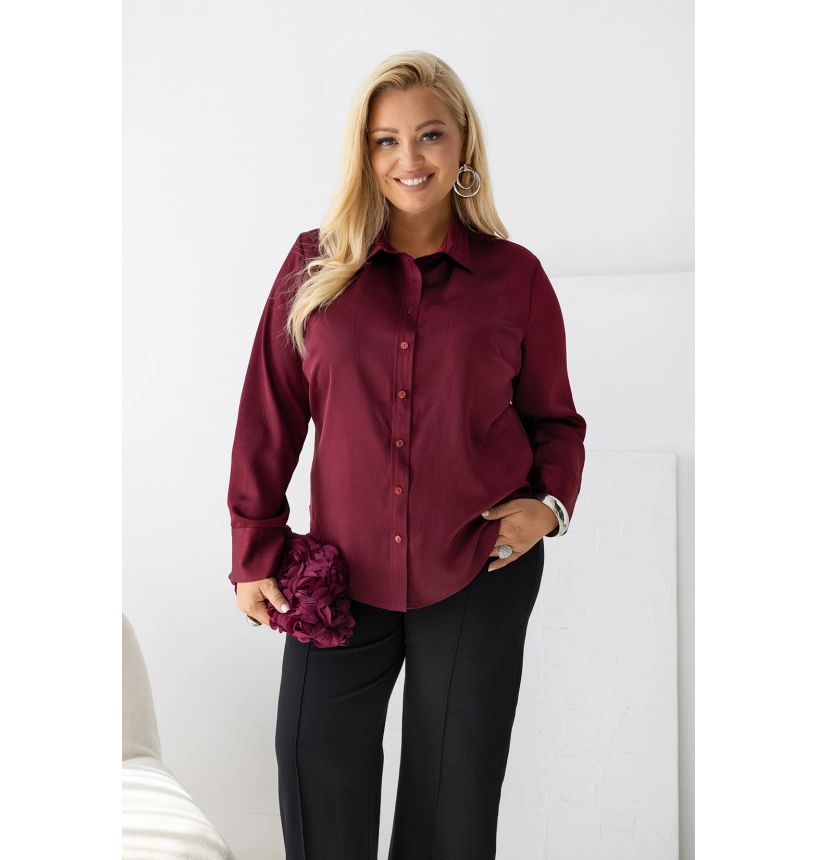 M55619 KOSZULA VALENTINA SATYNOWA BORDO