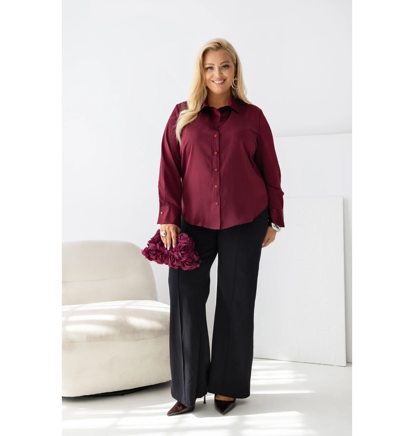 M55619 KOSZULA VALENTINA SATYNOWA BORDO