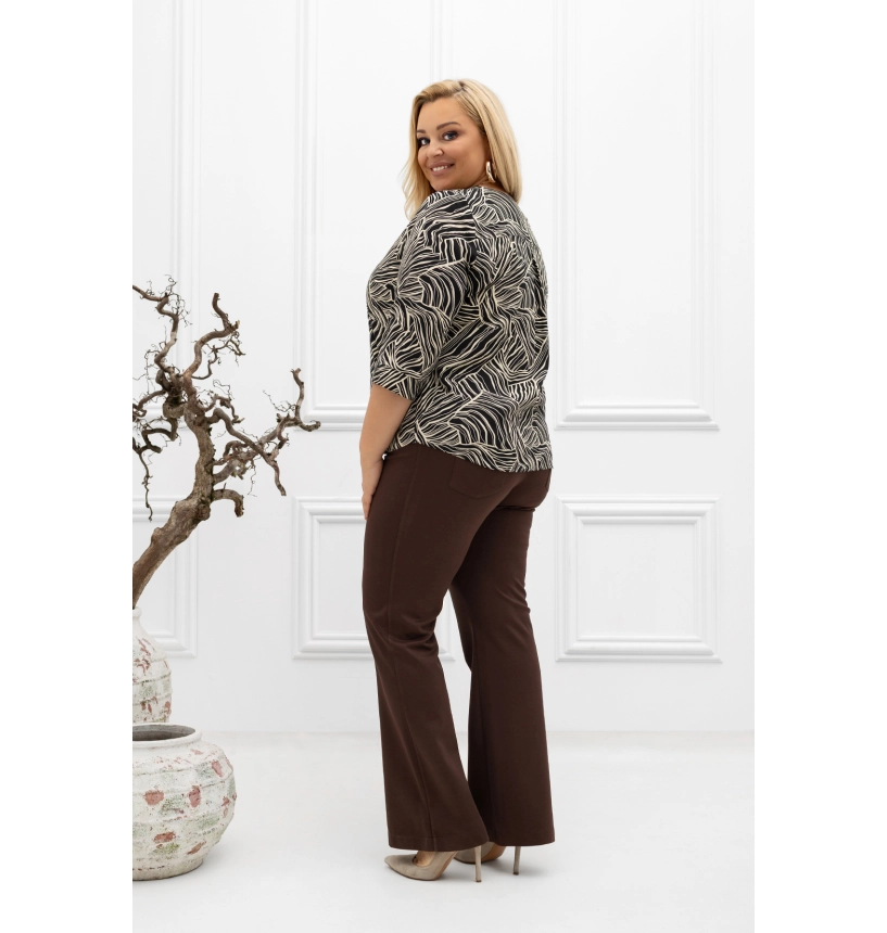 M57104 BLUZKA AMBER WZÓR ZEBRA BEŻOWO CZARNA M57104 BLUZKA AMBER WZÓR ZEBRA BEŻOWO CZARNA
